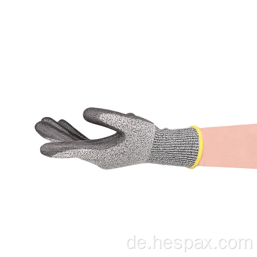 Hspax Anti-Cut HPPE-Arbeit PU Handschuh Allgemeinzweck
